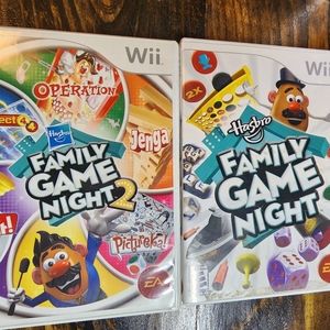 Hasbro Family Game Night 1 & 2 Value Wii Game Complete Tested Bundle Manuals